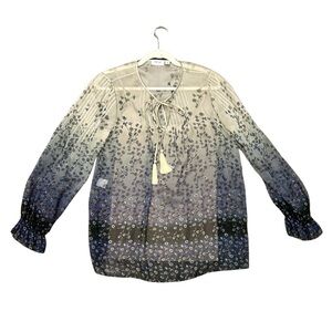 Per Se by Carlisle 100% Silk Ombre Floral Blouse - Size 8